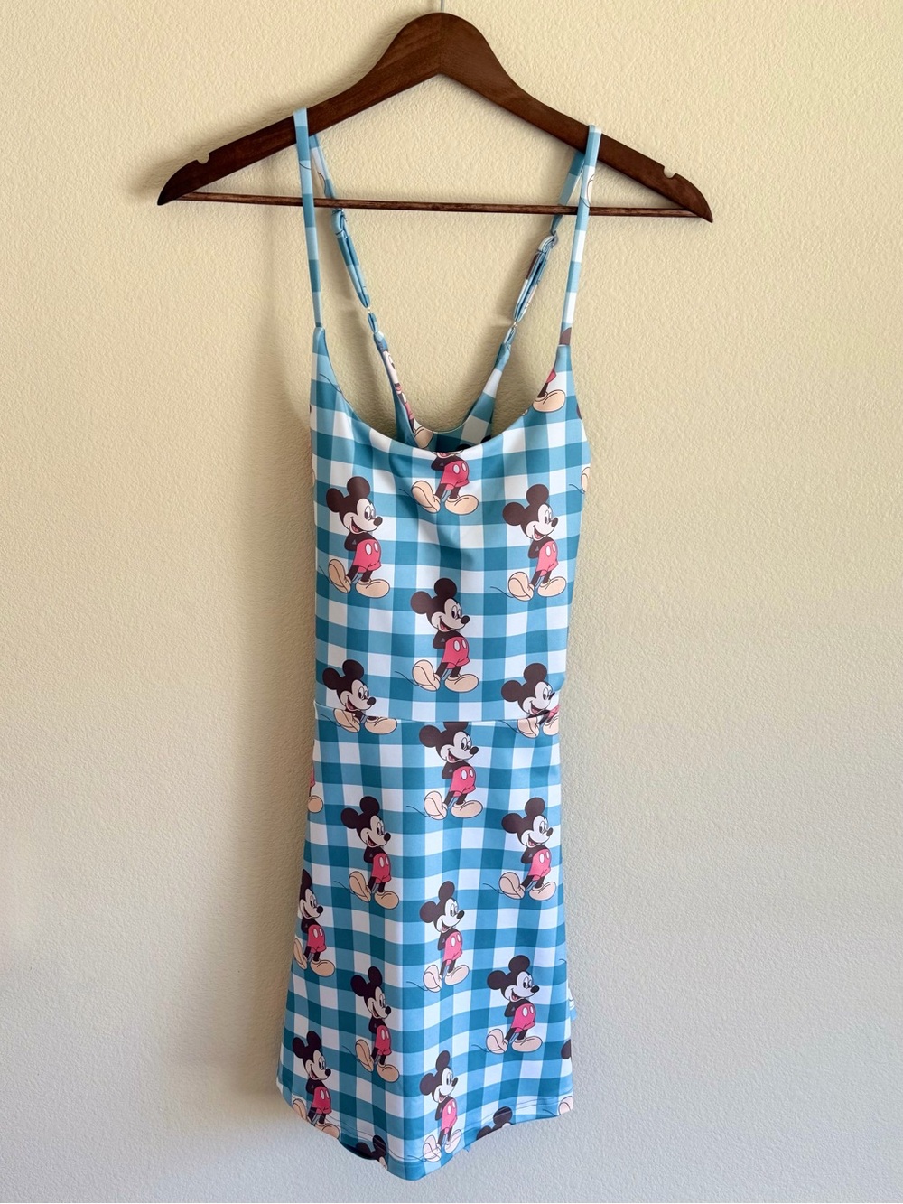 NWT Kingdoms & Co Disney Mickey Mouse Blue Gingham Activewear Dress S/M